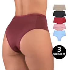 Kit 3 Calcinha cós alto Pala Dupla segura barriga Cinta Modeladora Feminina calcinha cintura alta