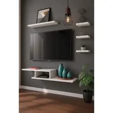 Rack Suspenso Para Quartos e salas com 4 Prateleiras/nicho