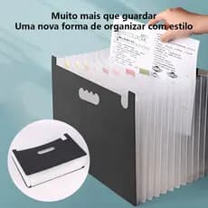 Pasta com 24 Divisórias / 12 Divisórias Organizadora de Documentos Sanfonada Multiuso