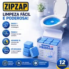 Kit 12/24 Pastilhas Efervescentes para Vaso Sanitário | Remove Manchas e Mau Cheiro ZIPZAP