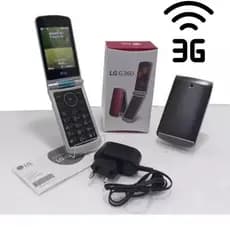 Celular LGg360-3G FLIP Simples Para Idosos Ou Rural C/ Camera preto e vermelho