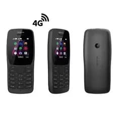 Celular-Nok‘a110-4G e 106 4G Com  2 Chip radio Fm Mp3 Câmera Fácil Para Idoso-BLACK