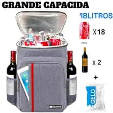 Mochila Térmica Cooler Capacidade 23L Impermeável Portátil Piquenique Quente Frio ref