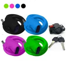 Trava Cabo de Aço Bike Moto Cadeado Segurança 100 cm 1 mt 2 Chaves Anti Roubo Com Suporte