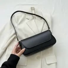 Bolsa Baguete Feminina Elegante Couro Sintético Alça Ombro Casual Chic