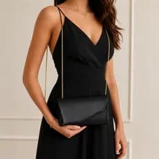 Bolsa Feminina Luxo Clutch Corrente Dourada Elegante