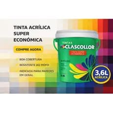 Tinta acrilica Economica Parede Nova antimofo 3.6l clascollor
