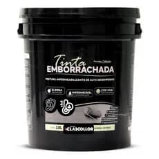Tinta Emborrachada Impermeável 18KG Clascollor Lavável Parede Reboco Laje