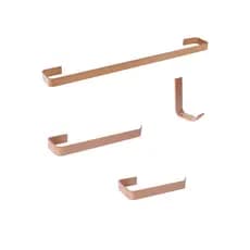 Kit Acessórios Para Banheiro Rose Gold 4 Peças Quadrado