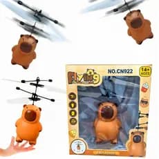Capivara Voadora Brinquedo Helicóptero Infantil Bichinho Fofo Marrom Presente Criativo Educativo Uso