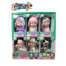 Kit com 6 Boneca Mini Bebê Reborn Recém Nascida Realista Com Roupas Sortidas