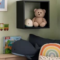 Prateleira Nicho Cubo Colmeia Suspenso Parede 30x30x20 Decorativo Multiuso Livros Toalheiro Preto