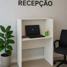 Balcão Multiuso Baia Recepção Escritório Consultório Salão Beleza Home Office Estudo Compacto MDF