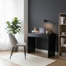Mesa Escrivaninha Penteadeira 70cm Com Gaveta Preto MDP Gamer Quarto Sala Home Office Ergonômica