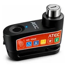 Trava Disco Cadeado Impressão Digital Alarme Antifurto Moto