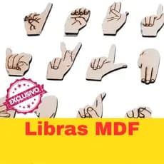 Alfabeto em Libras em MDF 3mm com Encarte e 26 letras