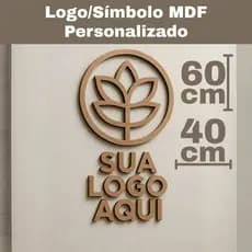 Logo Símbolo Brasão em MDF Letreiro 3D