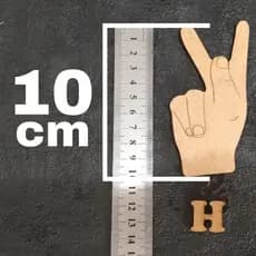 Alfabeto Libras Realista MDF 10cm Altura Tamanho Gigante