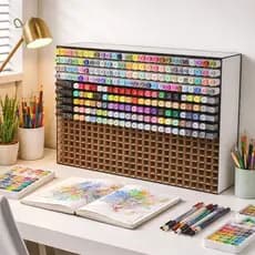 Organizador Grande para 600 Canetas em MDF 3mm | Porta Canetas Profissional | Já Montado