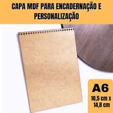 Capa MDF A6 3mm com Furo – Kit 10 Pares – Corte a Laser | Sóletrando