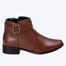 Botina Feminina Couro Bota Casual Leve Cano Curto Country Rodeio Inverno Festa de Peão