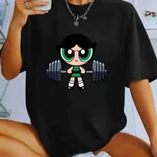 Camisa Blusa Feminina Camiseta Academia Barra Fitness Super Poderosa Lançamento Oferta