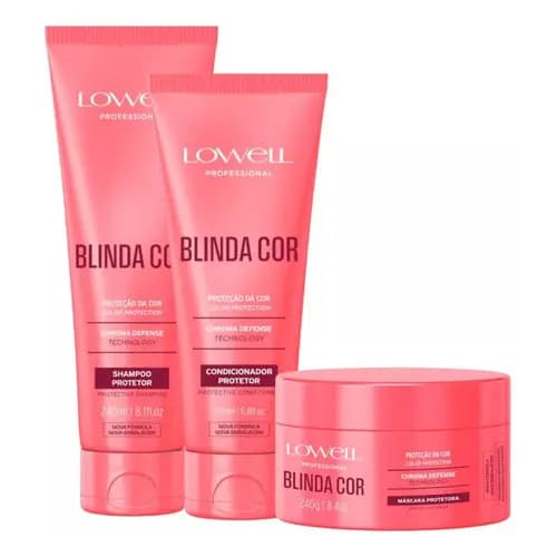 Kit Lowell Novo Blinda Cor Shampoo Condicionador Máscara