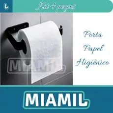 Porta Papel Higiênico Preto para Banheiros ME