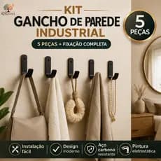 kit 5 ganchos em aço resistente com pintura premium ideal para chaves bolsa bone mochilas