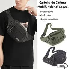 Pochete Masculina Impermeável com Alça Ajustável Estilosa Resistente e Versátil para Uso Diário