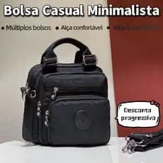 Bolsa feminina nylon impermeável vira mochila transversal tiracolo leve 3em1