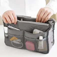 Necessaire Viagem Estilo Kpop Com Divisórias Duplas Zíper Oculto Organizador Grande Espaço Para Acessórios