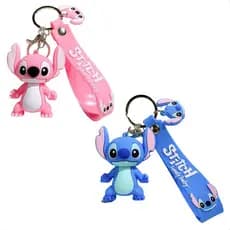 Kit 2 Chaveiros Stitch Lilo Angel Antialérgico Fofinho Cores