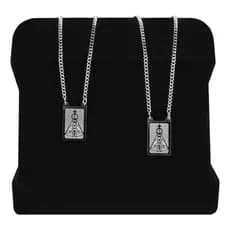 Escapulário Nossa Senhora Cordão Minimalista Medalha Aço Top