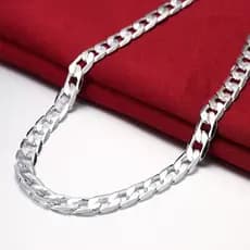 Corrente Cordão Banhado Prata 925 Masculina 60cm 4 mm. Barato, para presente!