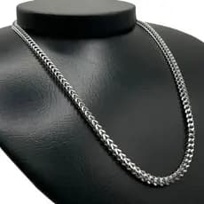 Corrente Quadrada Prata Em Aço Inoxdável 316L Moda Masculina