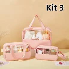 🔥Envio Rápido🔥Necessaire de Viagem PVC Transparente - Impermeável Espaçoso e Prático para Cosméticos