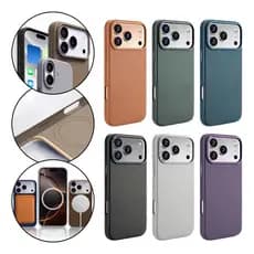 Capinha case capa de Couro Magnética magsafe Indução Para iPhone 17 17Air 17Pro 17proMax