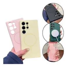Capinha capa case Silicone Magnética magsafe Para S24fe S23fe s23 S24 S25 Plus Ultra s25edge