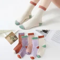 3/6/12 pares de meias de cano médio para mulher, meias elegantes, giras, casuais e versáteis