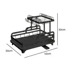 Escorredor De Pratos De Aço Inoxidável De 2 Camadas Para Serviços Pesados | Rack De Cozinha Multifuncional