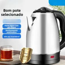 2L Chaleira Elétrica Jarra Café Chá Inox 127V/1500W