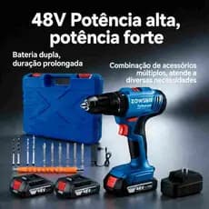Furadeira parafusadeira ZOWSBB GSB 6-115 48v 2 Baterias  furadeira de impacto elétrica chave de fenda elétrica