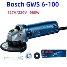 Bosch GWS 6-100 1000W 127V/220V Polegadas Rebarbadora + Acessórios + Caixa de Papel