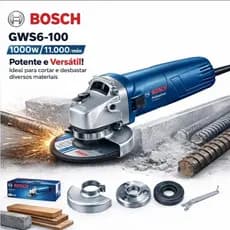 Esmerilhadeira GWS6-100 Lixadeira Bosch 1000W Ferramentas elétricas Bosch 4.1_2_ + caixa de papel