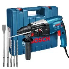 Bosch GBH 2-28D SDS Plus 10mm 3-in-1 Professional Rotary Hammer Drill, 1500W, with Carrying Case and Drill Bits.