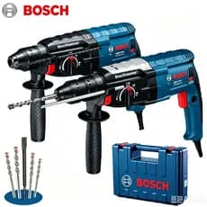 1500W High Power Impact Drill and Rotary Hammer Drill with Case and Accessories - Bosch