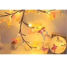 Lâmpada Led Borboleta Flor Folha Rattan Decoração Interior Layout De Parede Lâmpada Atmosfera Romântica
