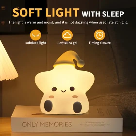 Luminária de Mesa Infantil Bichinhos Recarregável Toque Touch em borracha de silicone –Mini Luminária Abajur Tematicas v