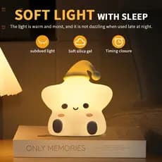 Luminária de Mesa Infantil Bichinhos Recarregável Toque Touch em borracha de silicone –Mini Luminária Abajur Tematicas